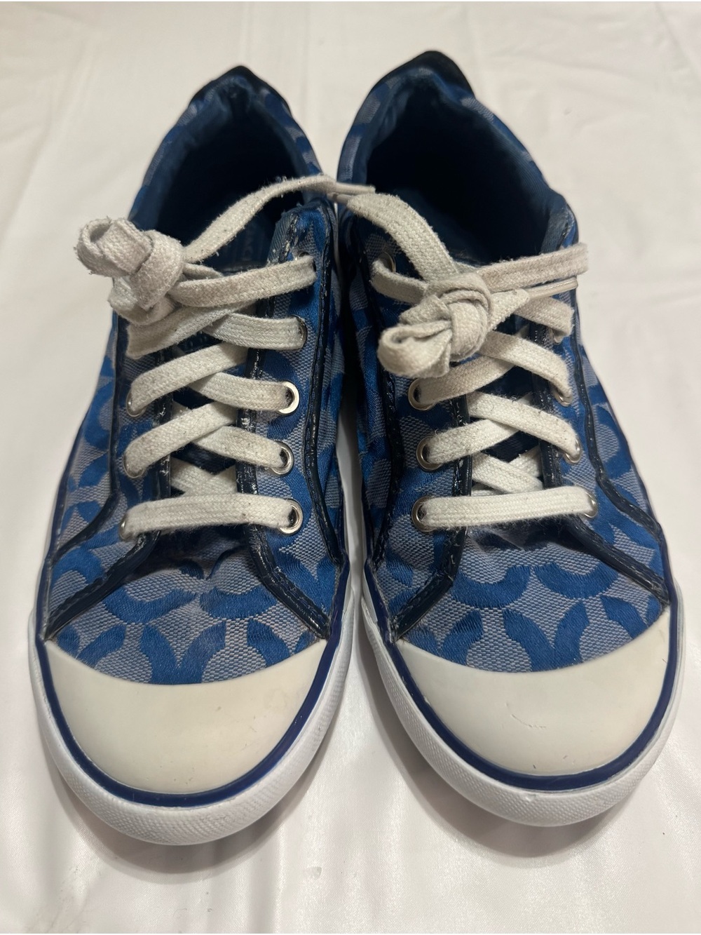 Coach Women's Blue Signature Canvas Low Top Sneakers size 8.5B - Picture 4 of 9